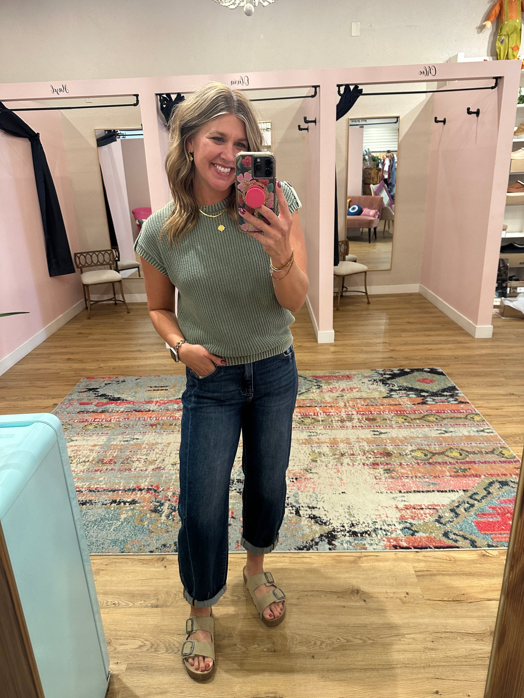 Olive Knit Sweater Top