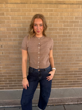 Mocha Muse Short Sleeve Cardigan