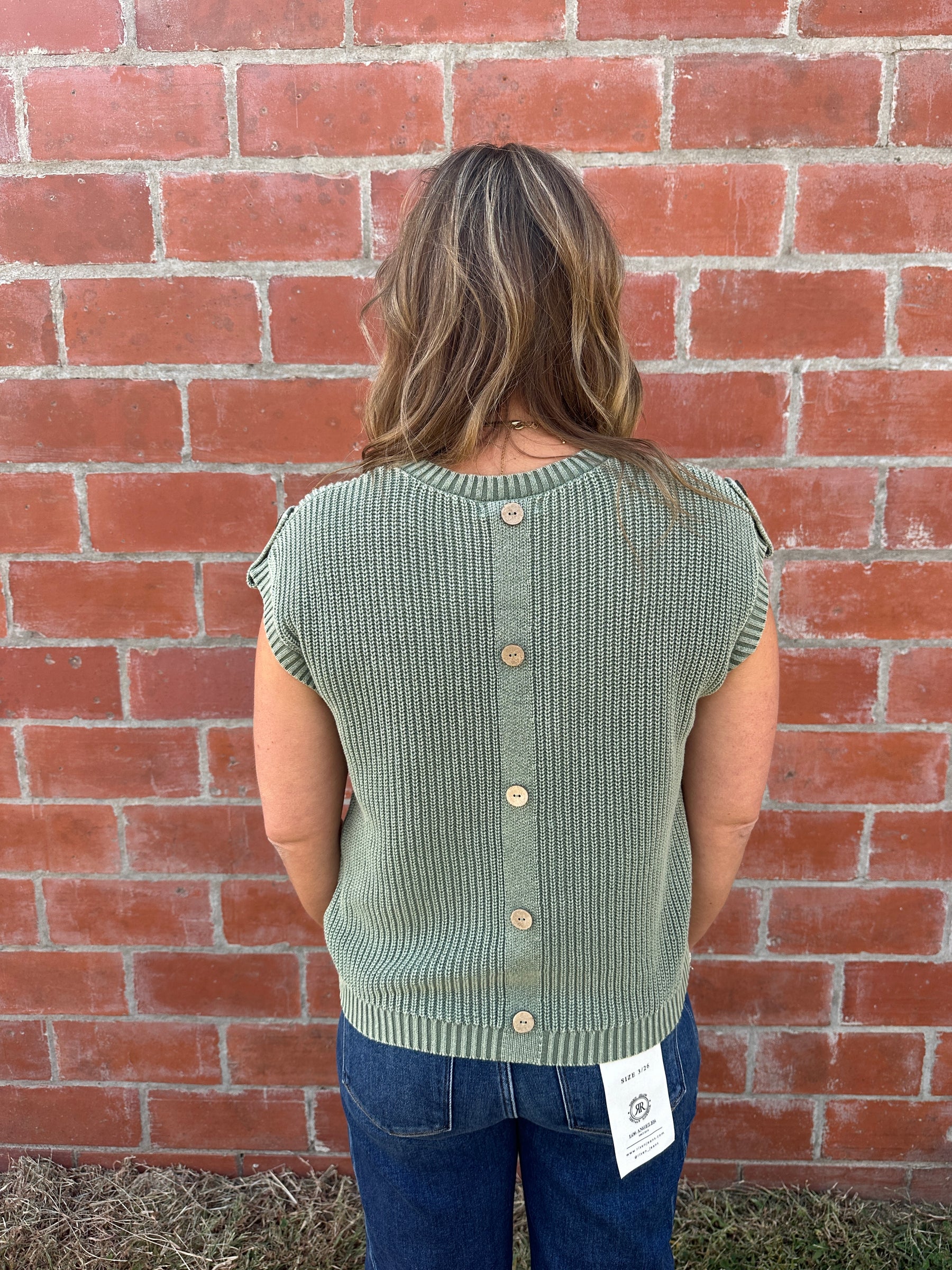 Olive Knit Sweater Top