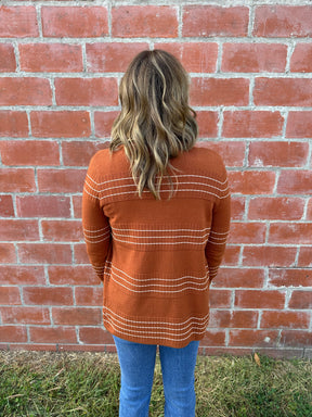 Rust Stripe Cardigan