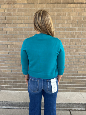 Crop Rooted Cardigan - Dark Green