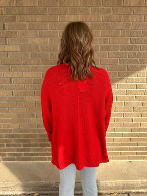 Red Knit Cardi