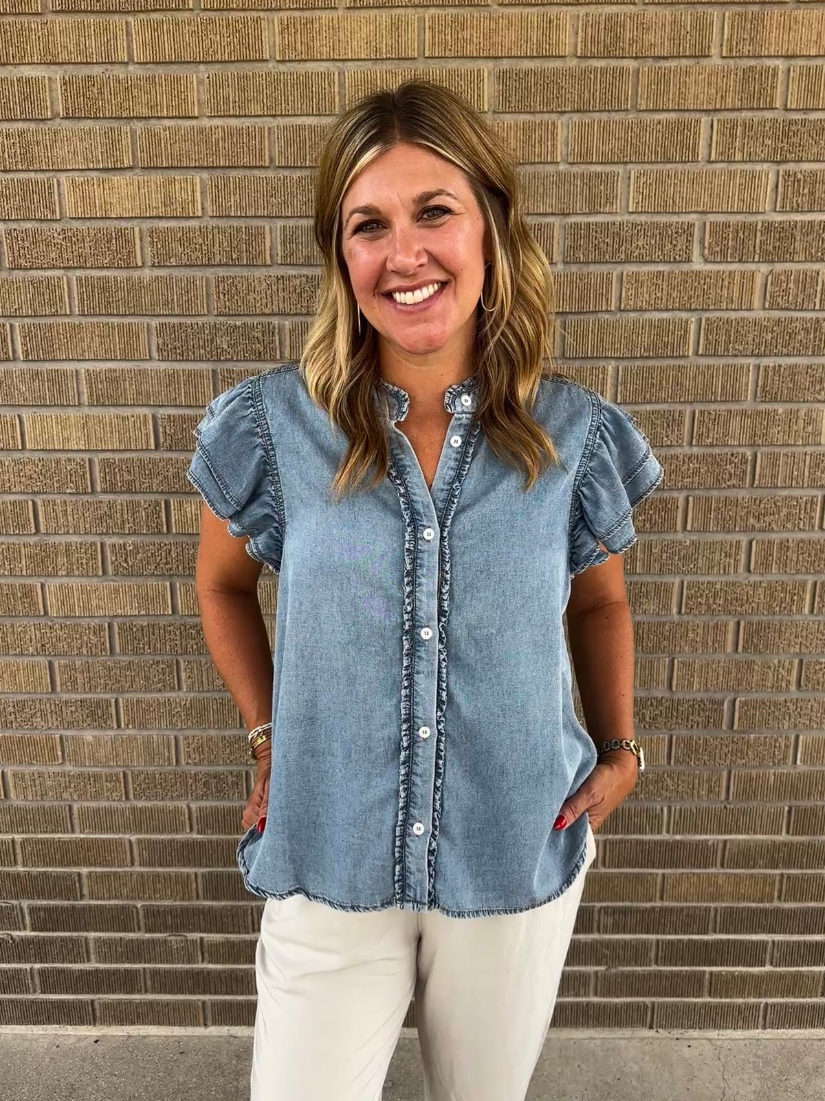 Chambray Denim Blouse