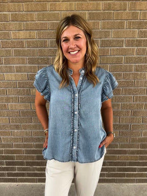 Chambray Denim Blouse
