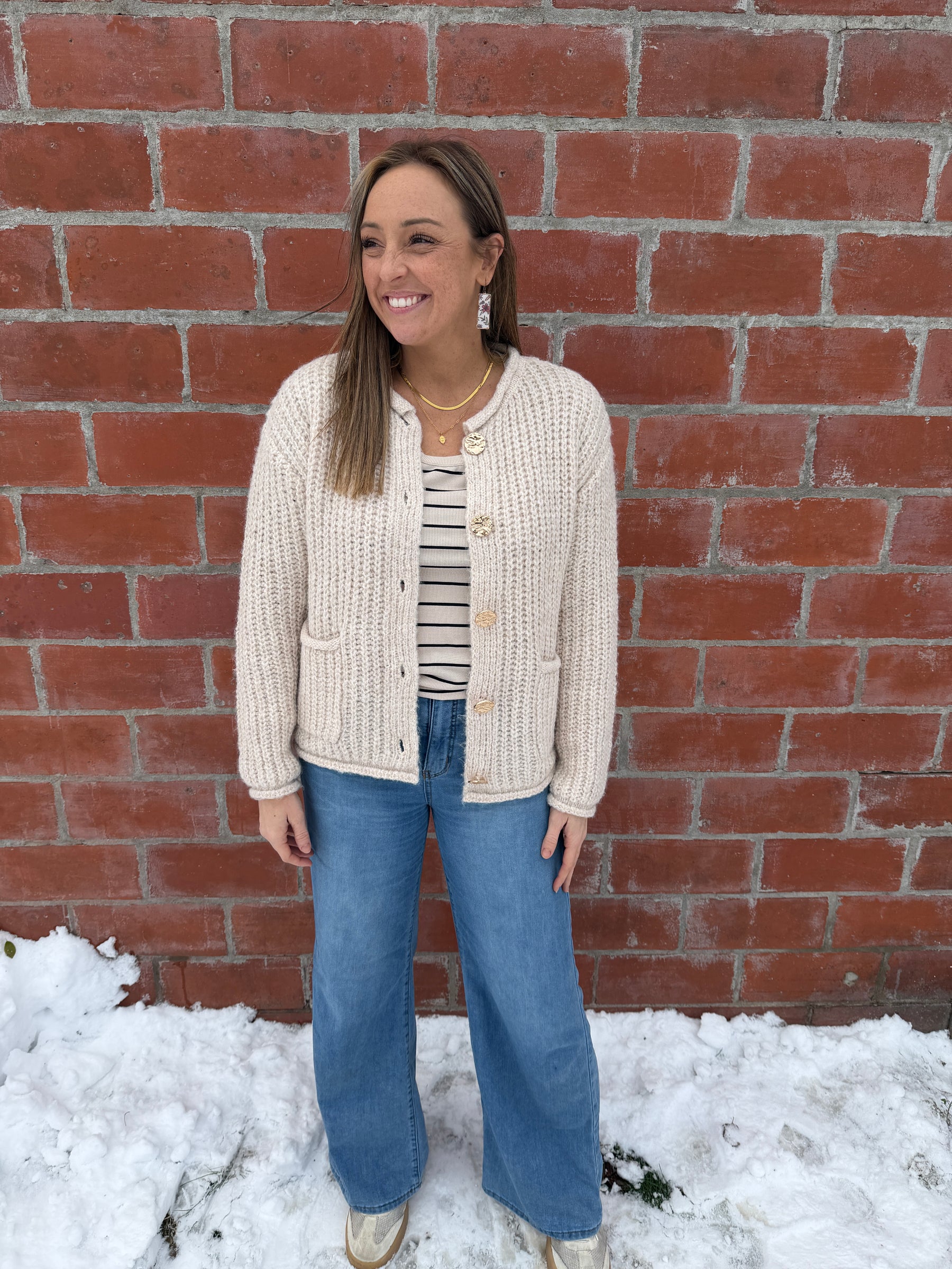 Showstopper Gold Button Cardigan