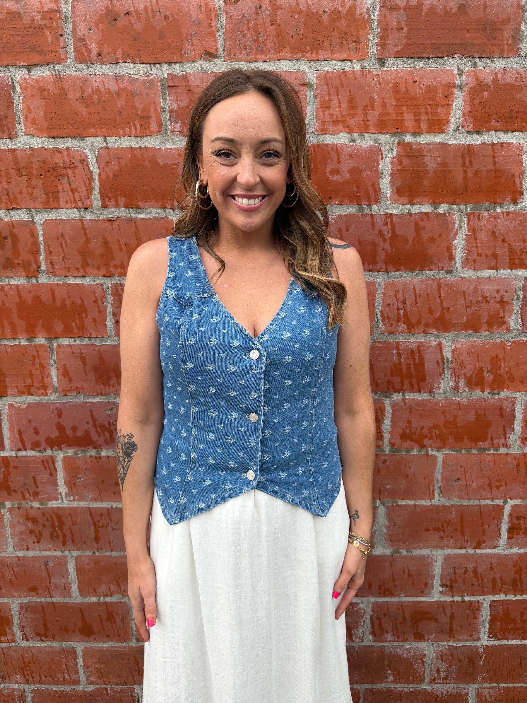 Denim Details Vest