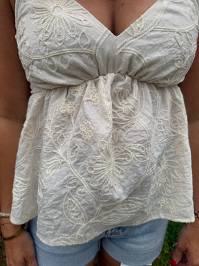 Embroidered Floral Tank