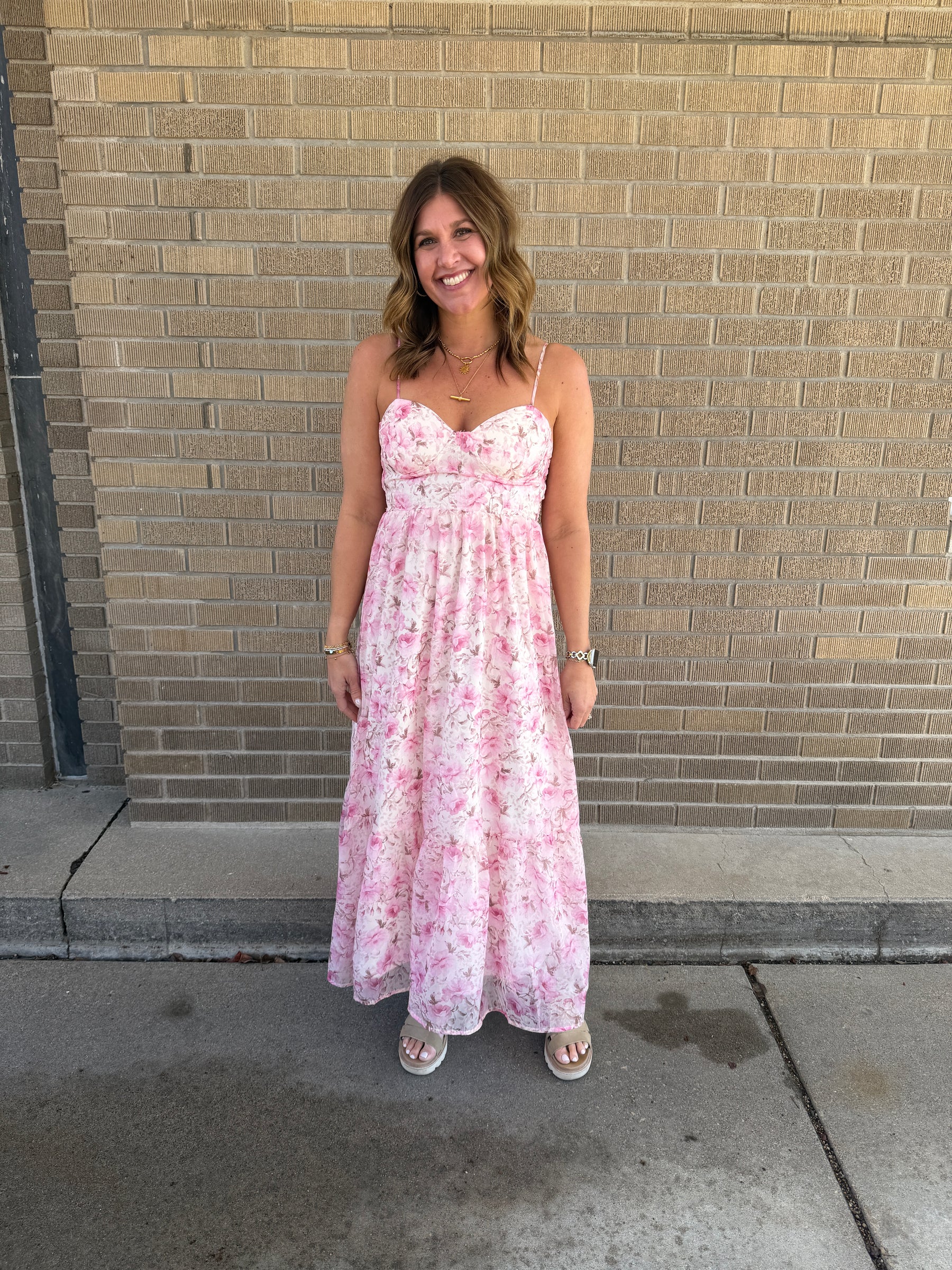Pinch Me Pink Floral Dress