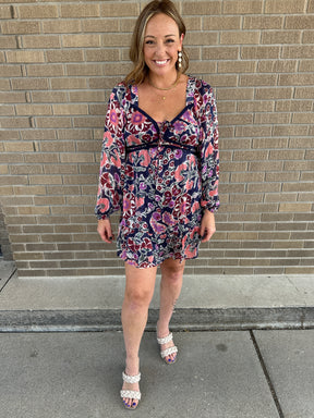 Navy Floral Dress