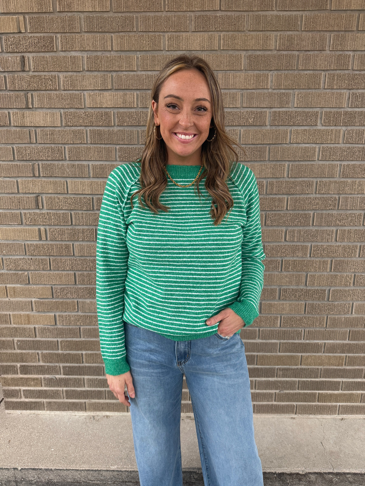 Green Stripe Sweater