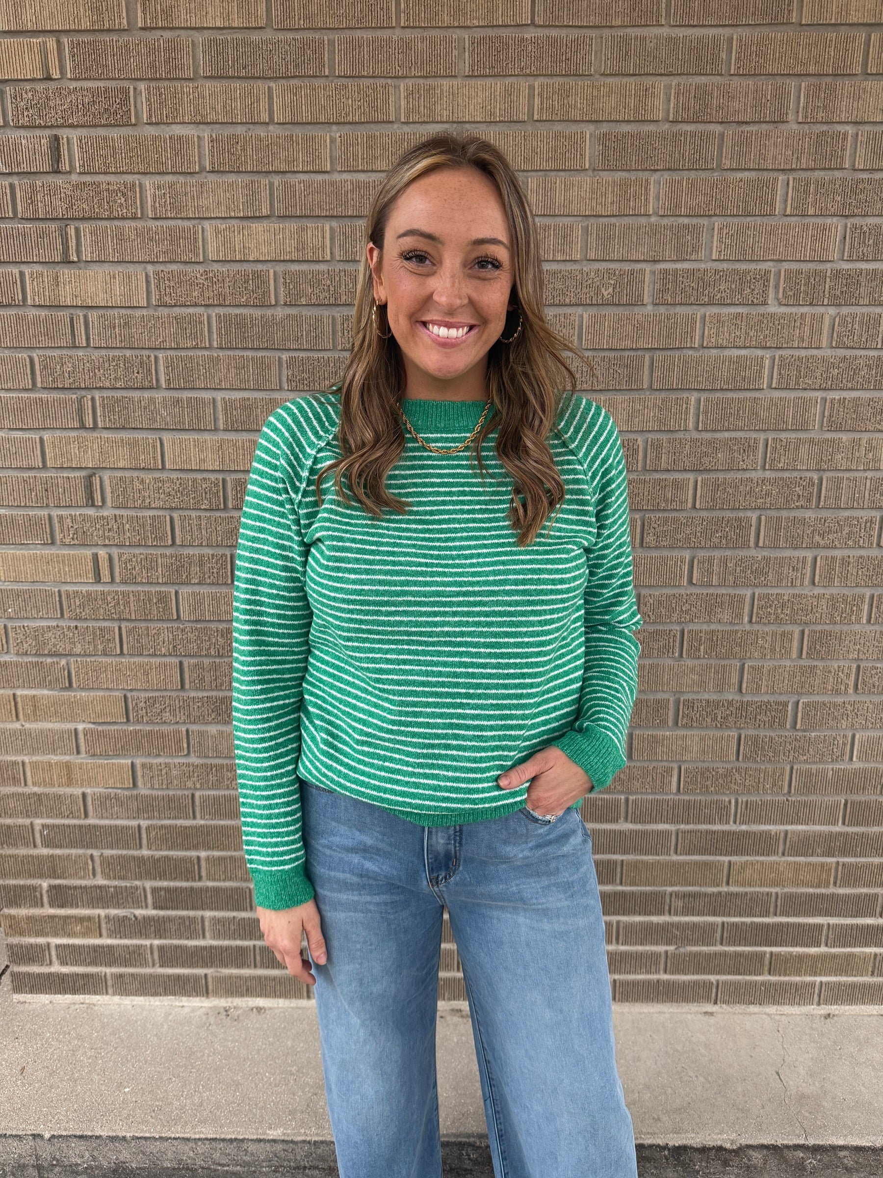 Green Stripe Sweater