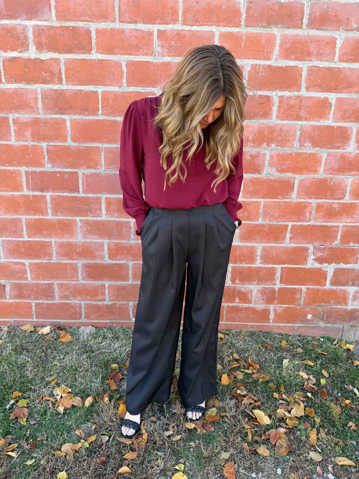 Wide Leg Black Dress Pants