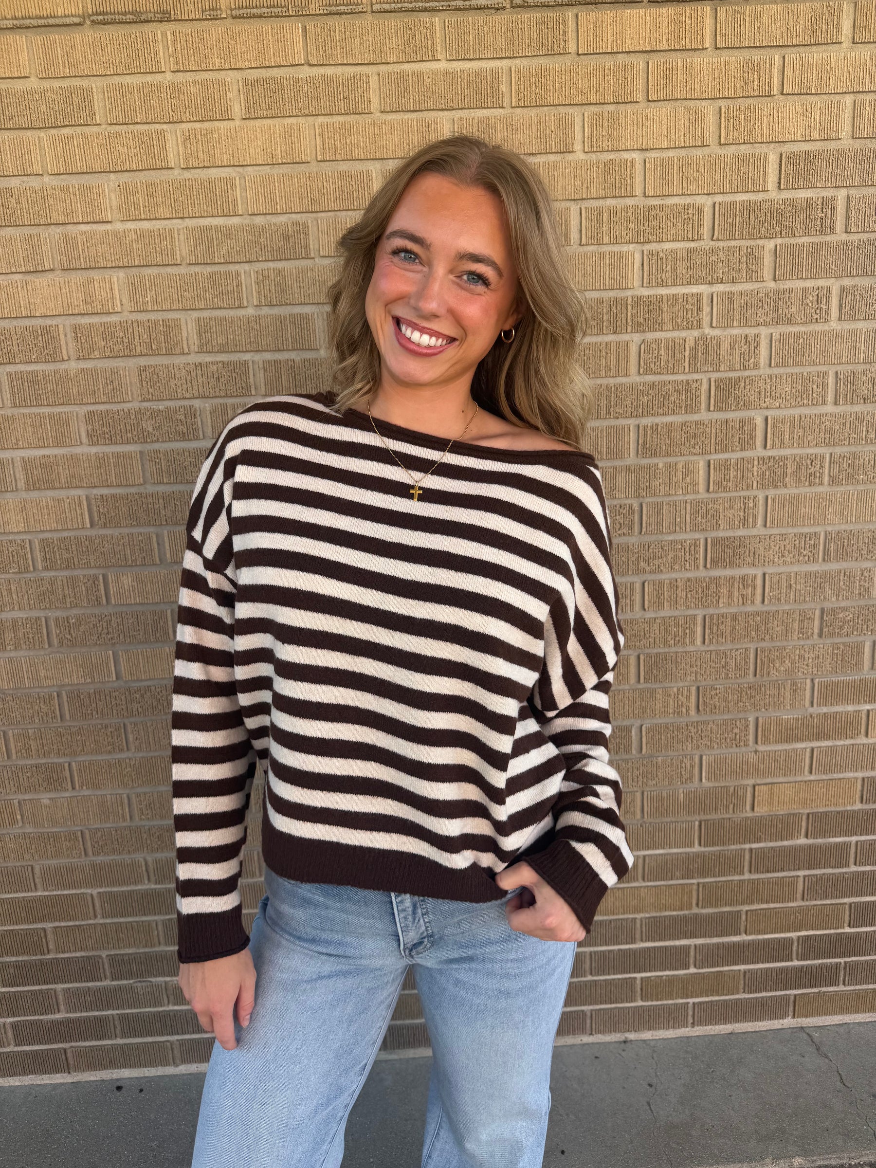 Mocha Mornings Striped Sweater