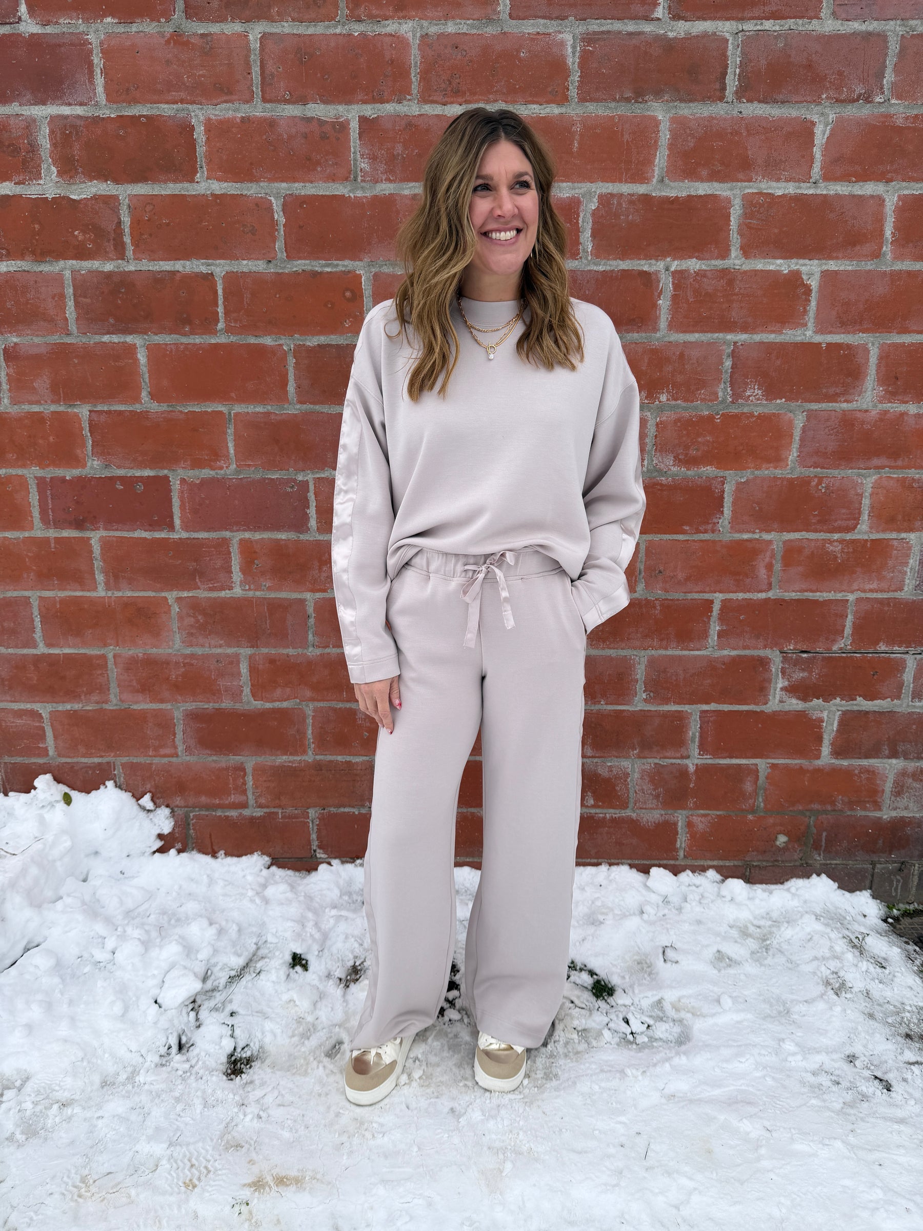 A Touch of Satin Top - Cream