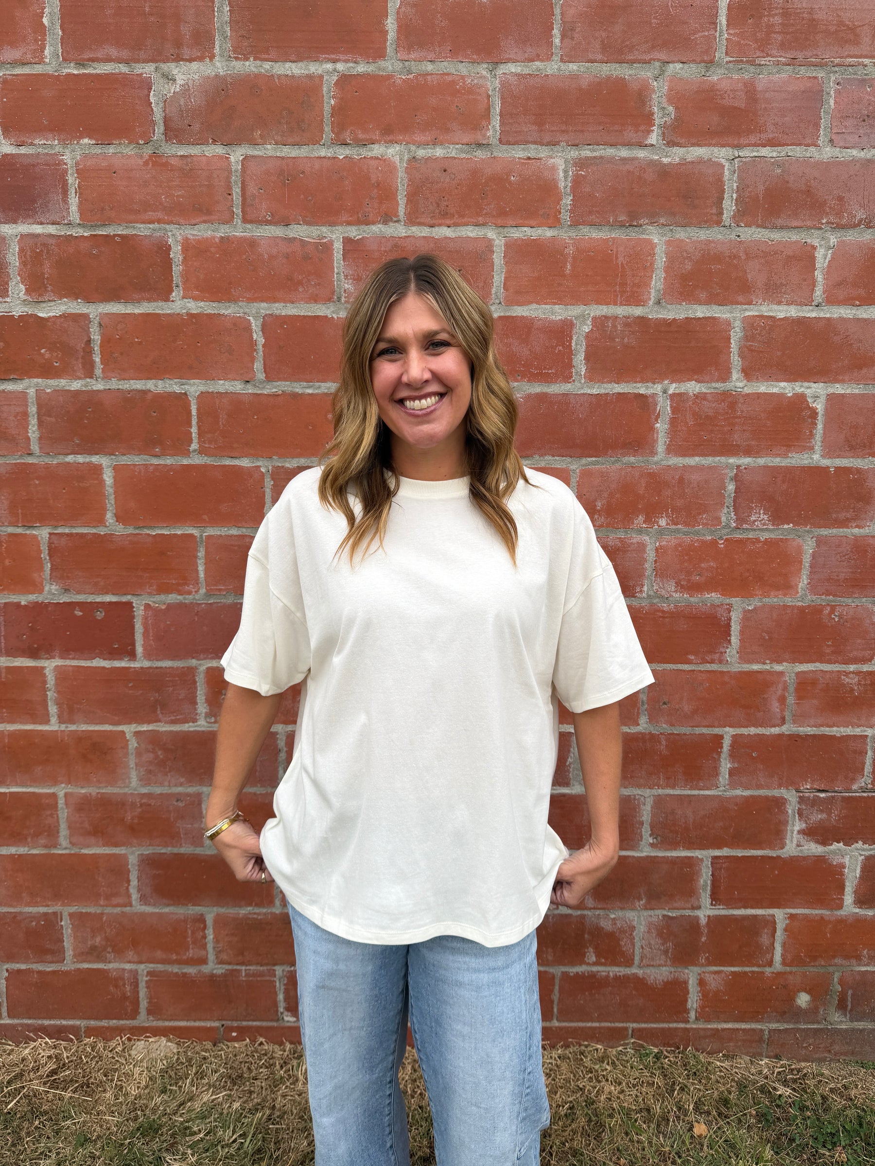 Chill All Day Oversized Tee - Cream