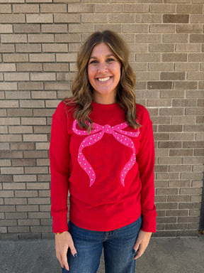 Pearls and Bow Sweatshirt