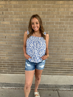 Royal Blue Floral Tank