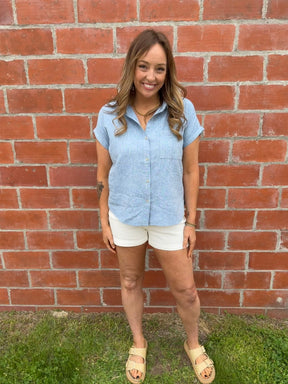 Benny Shirt - Heather Blue