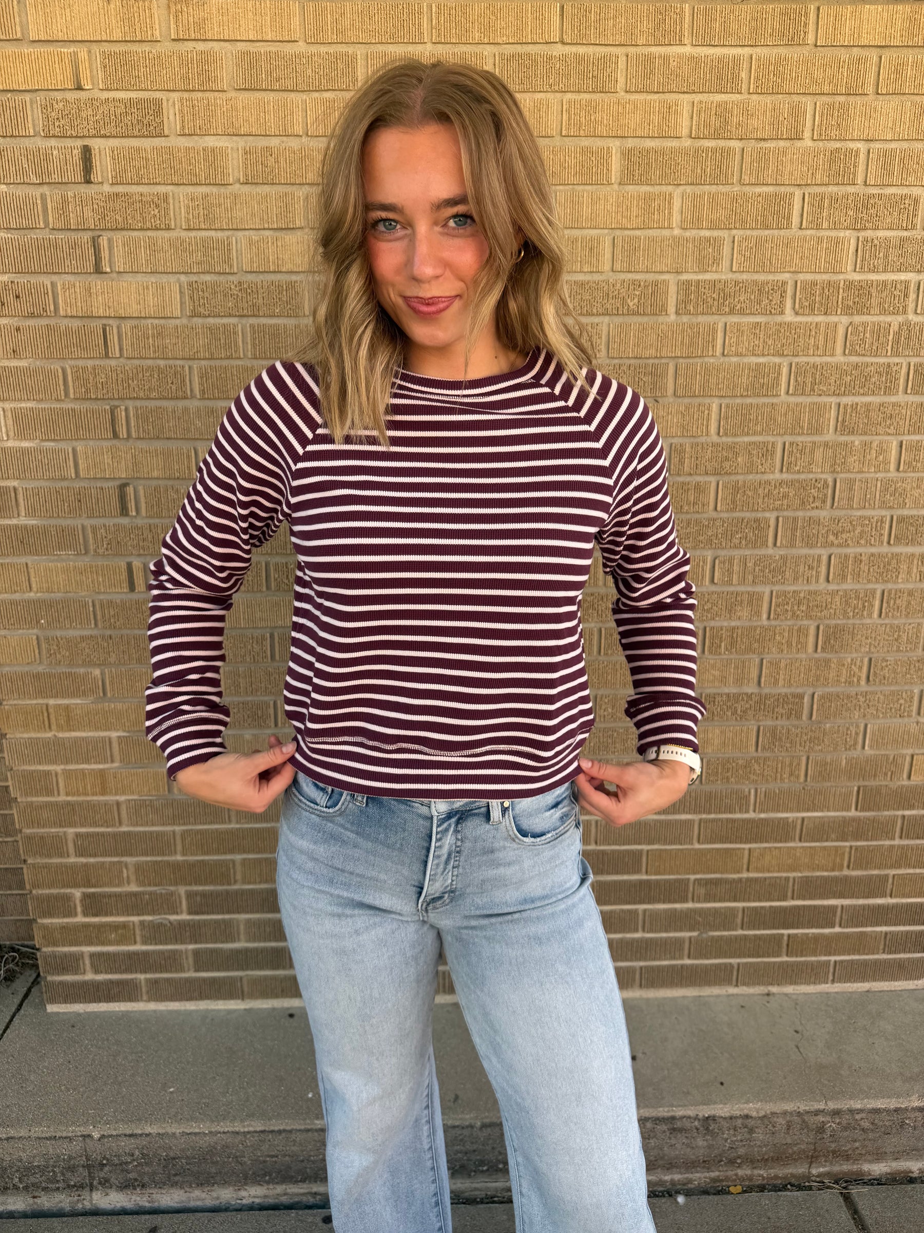 Stripes with Dark Cherry on Top