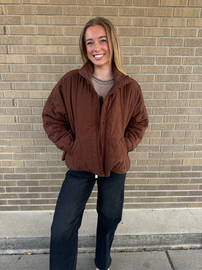 Fireside Quilted Jacket - Chocolate
