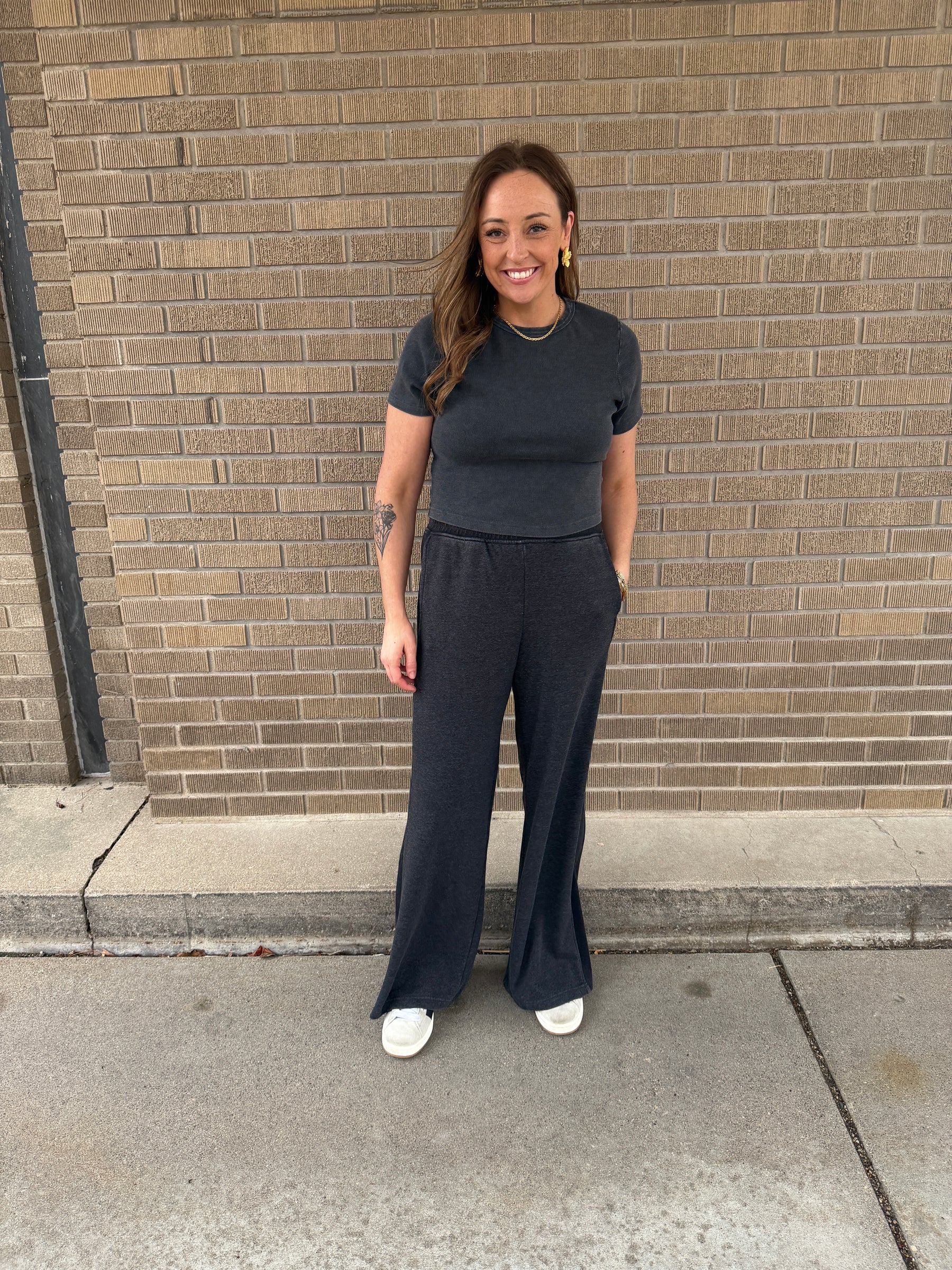 On The Go Wide Leg Pants - Black