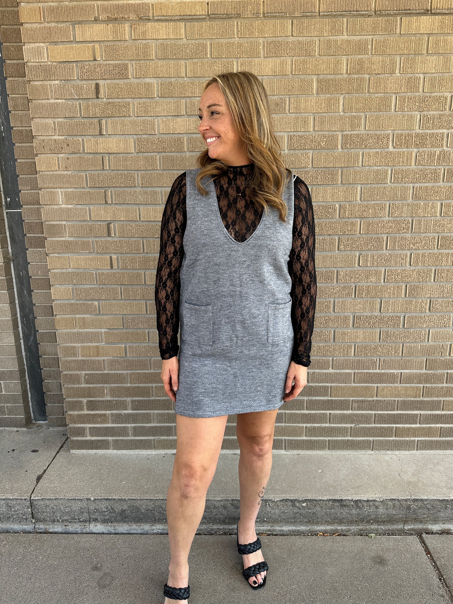 Black Lace Layering Top
