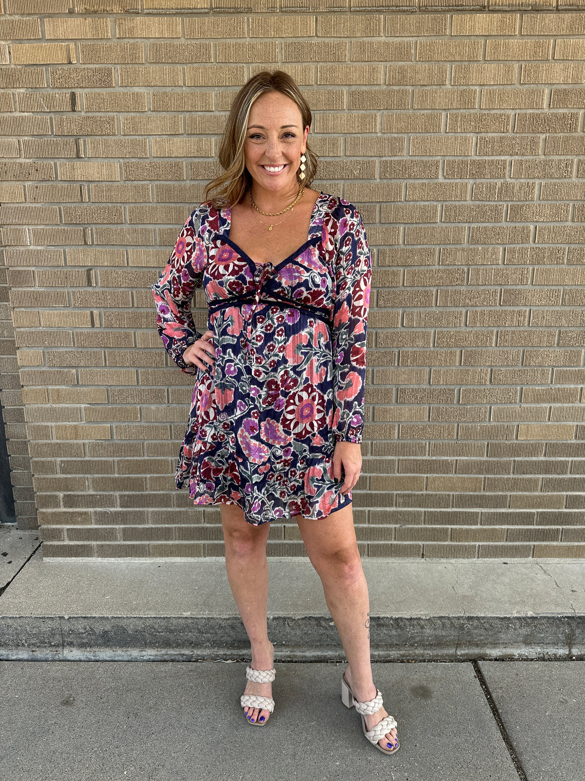 Navy Floral Dress