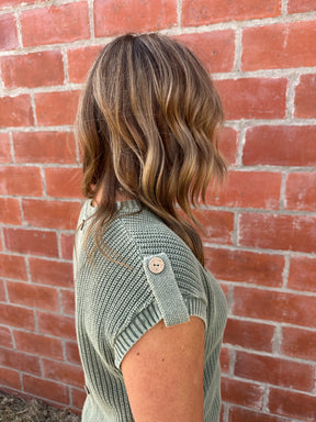 Olive Knit Sweater Top