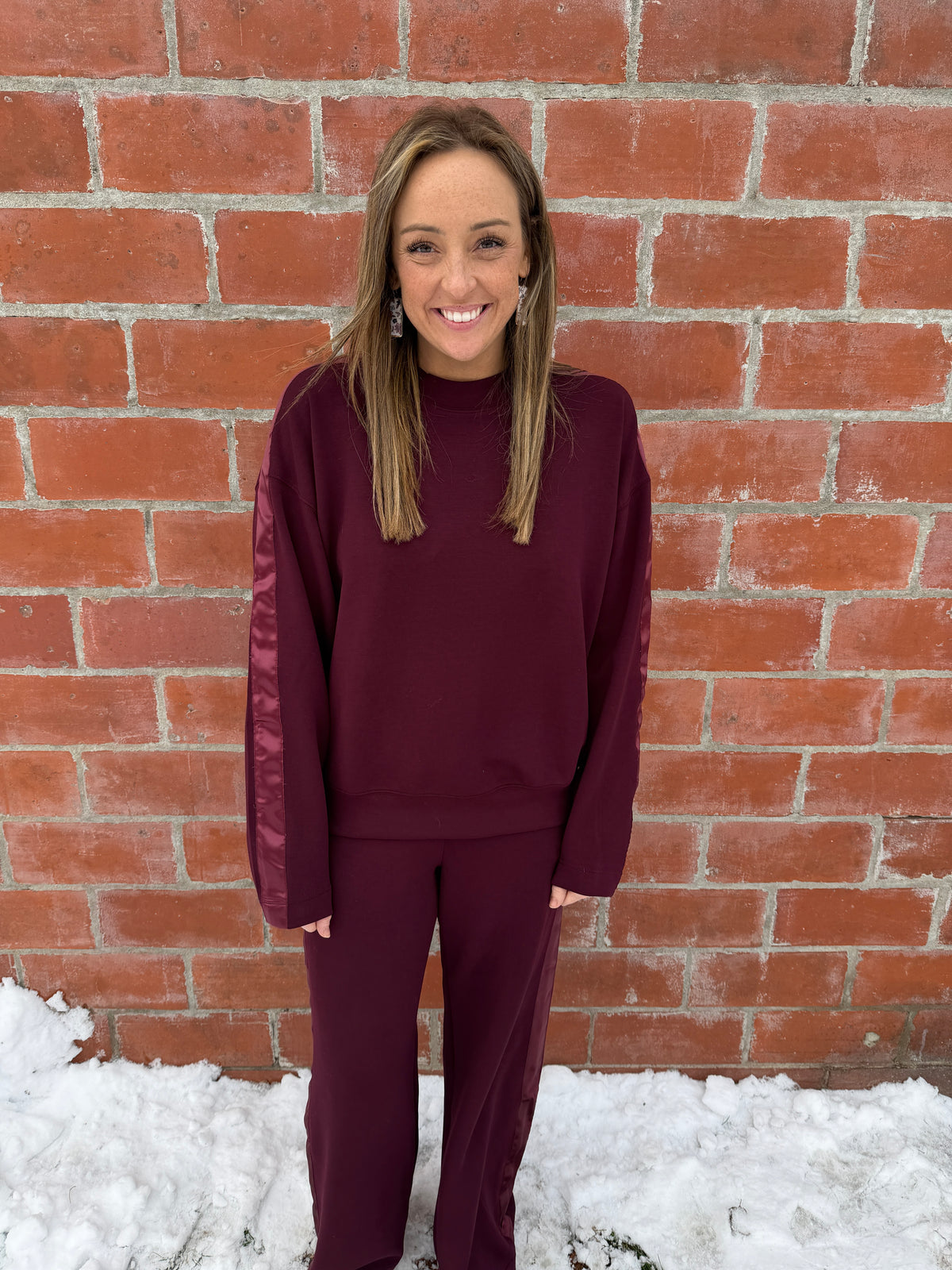 A Touch of Satin Top - Dark Cherry