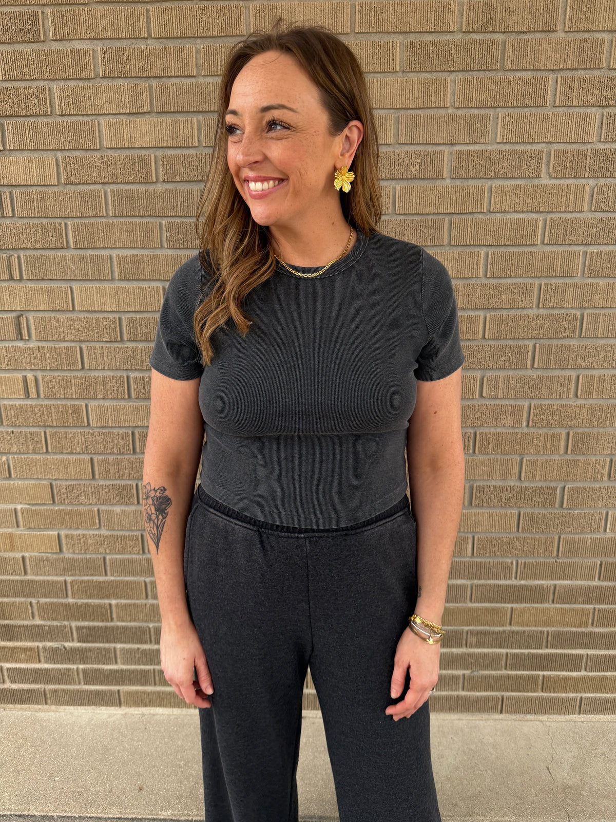 Lil Ribbed Tee - Black