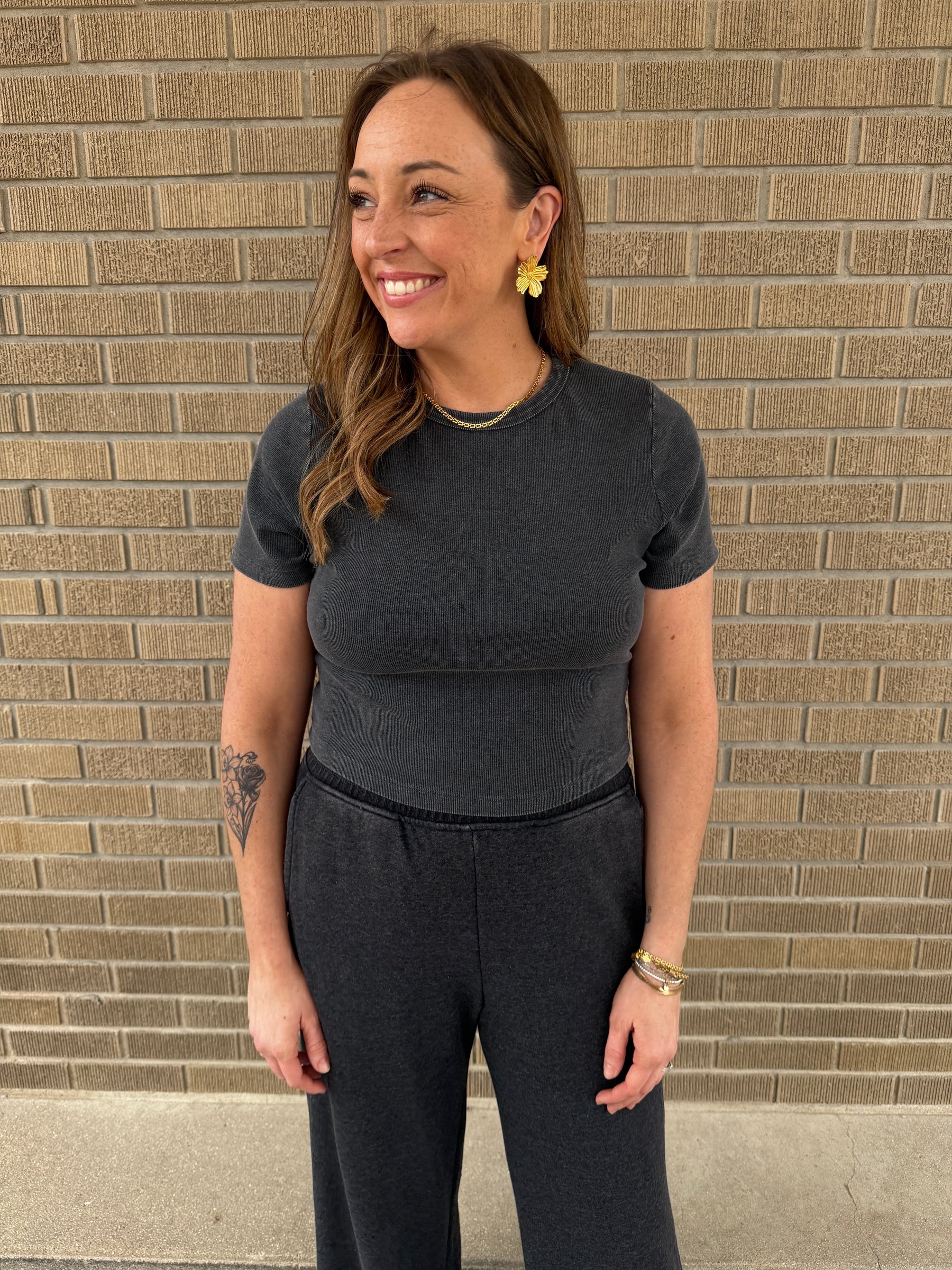 Lil Ribbed Tee - Black