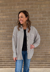 Oversized Stripe Button Up