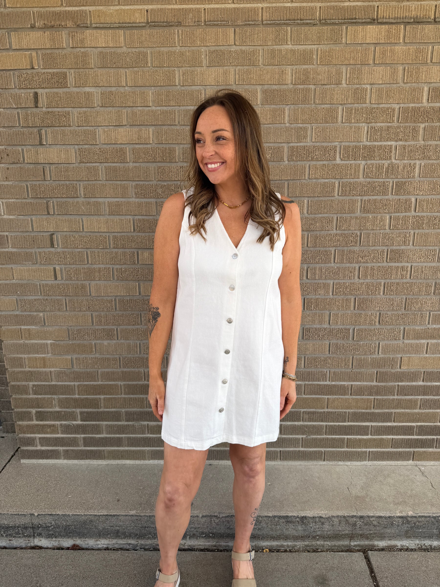 White Denim Dress