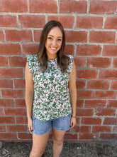 Green Floral Blouse