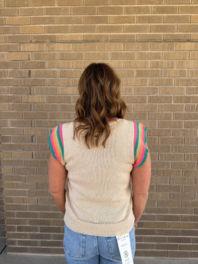 Colorful Accents Sweater Top