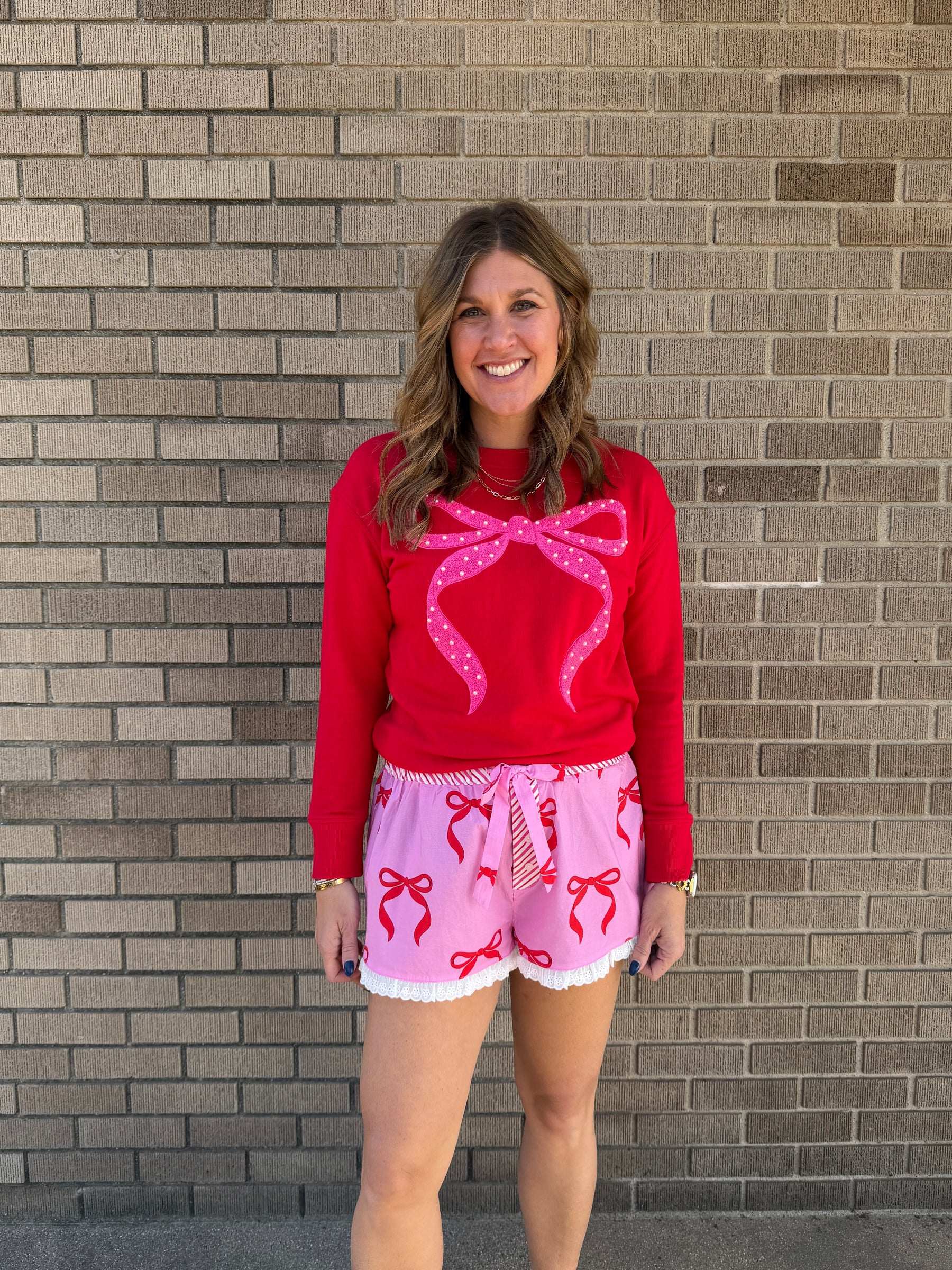 Pearls and Bow Sweatshirt