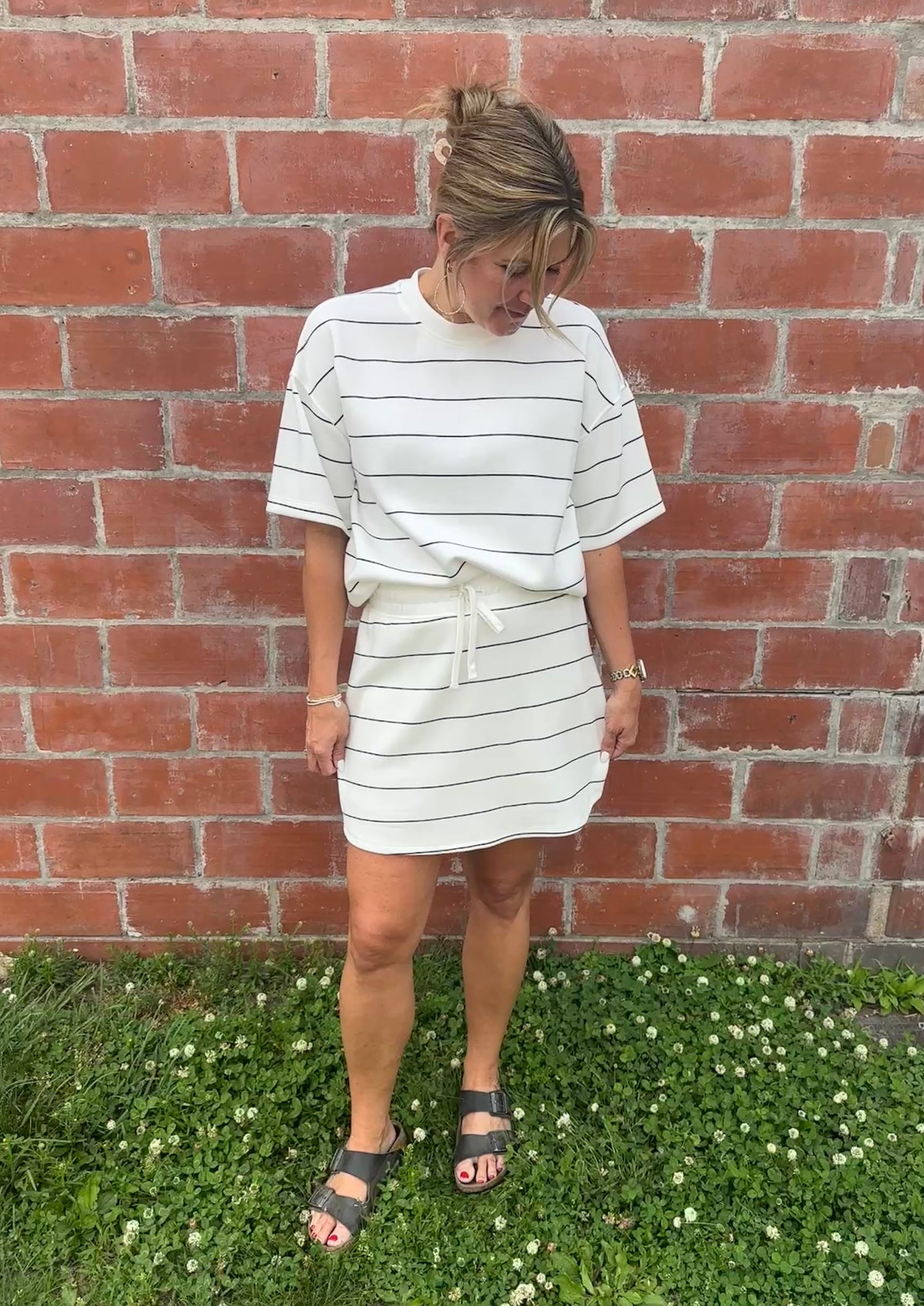 Buttery Soft Modal Stripe Tee - White