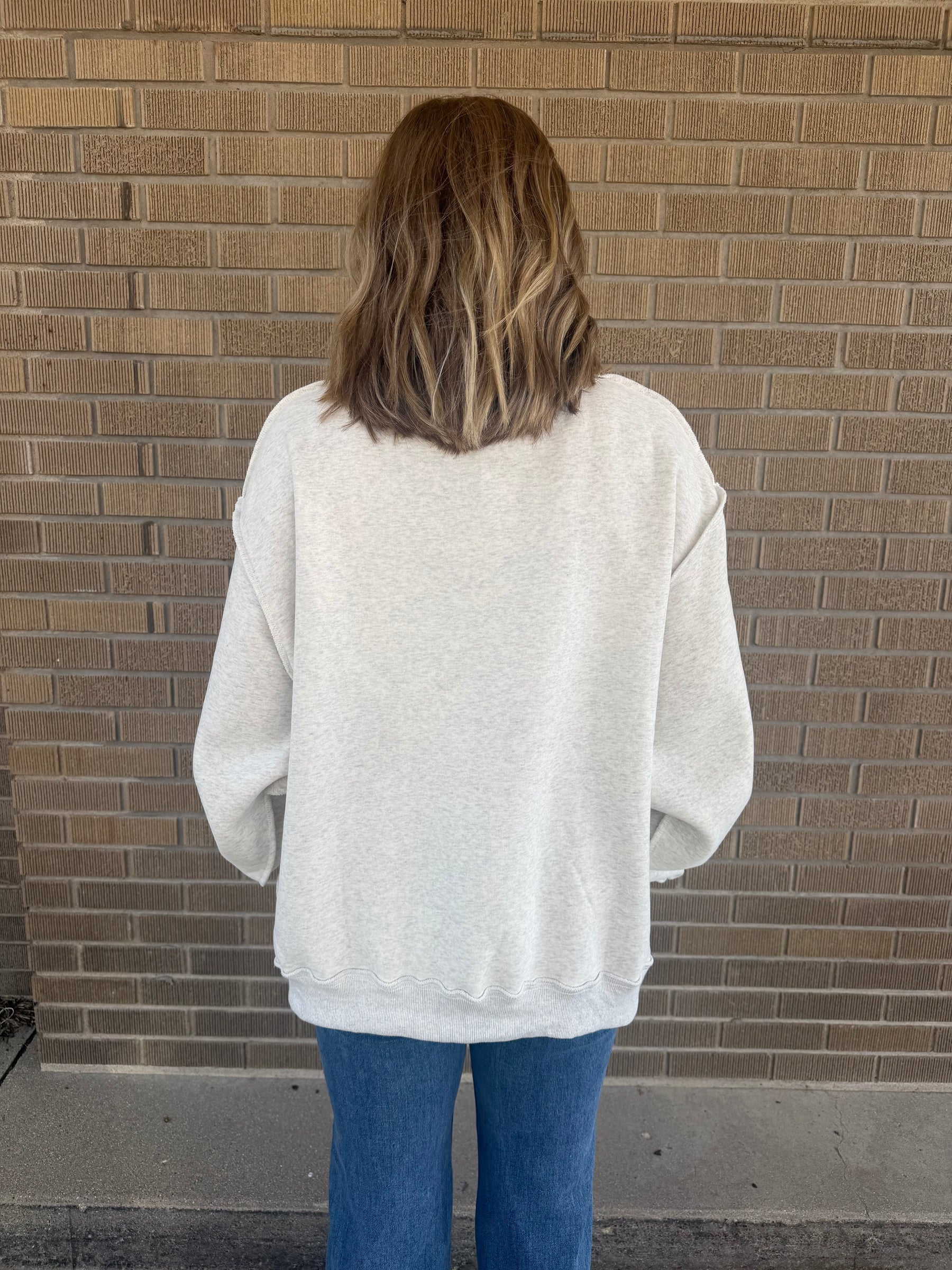 Reversible Mock Neck Sweatshirt- Tequila