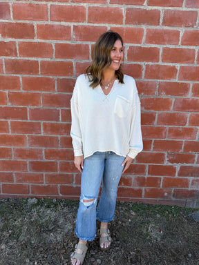 Ribbed Knit Long Sleeve - Ivory