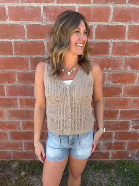 Taupe Sweater Vest