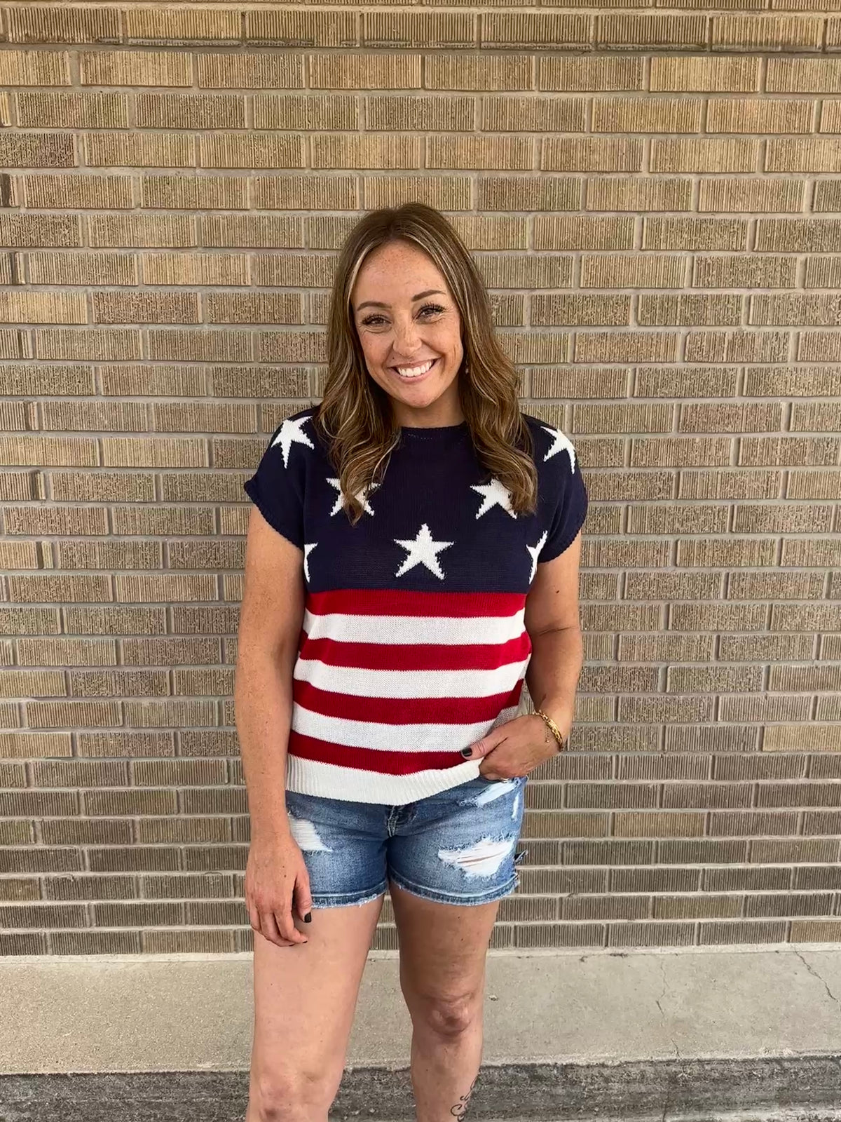 Stars and Stripes Knit Top