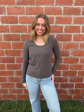 Lauren Long Sleeve - Heather Brown