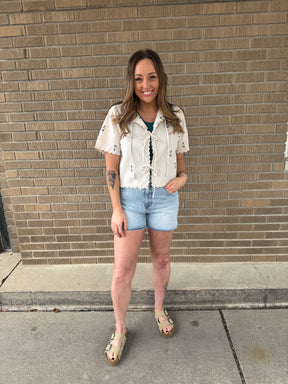 Boho Floral Tie Front Top