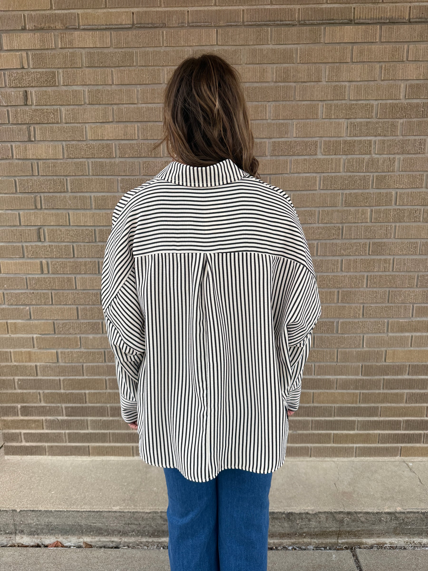 Oversized Stripe Button Up