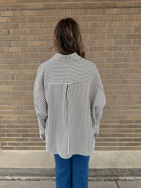 Oversized Stripe Button Up