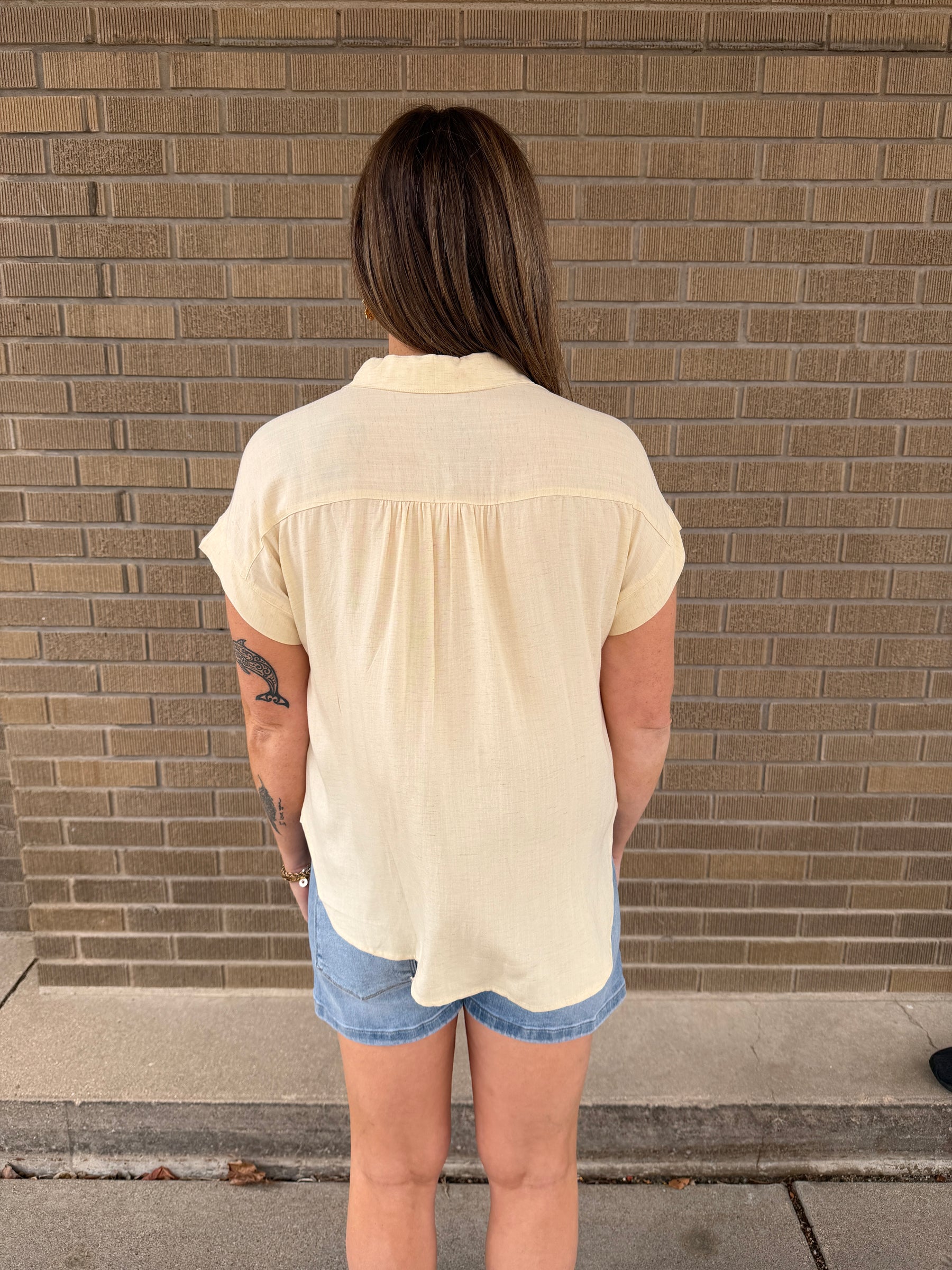 Butter Yellow Button Up