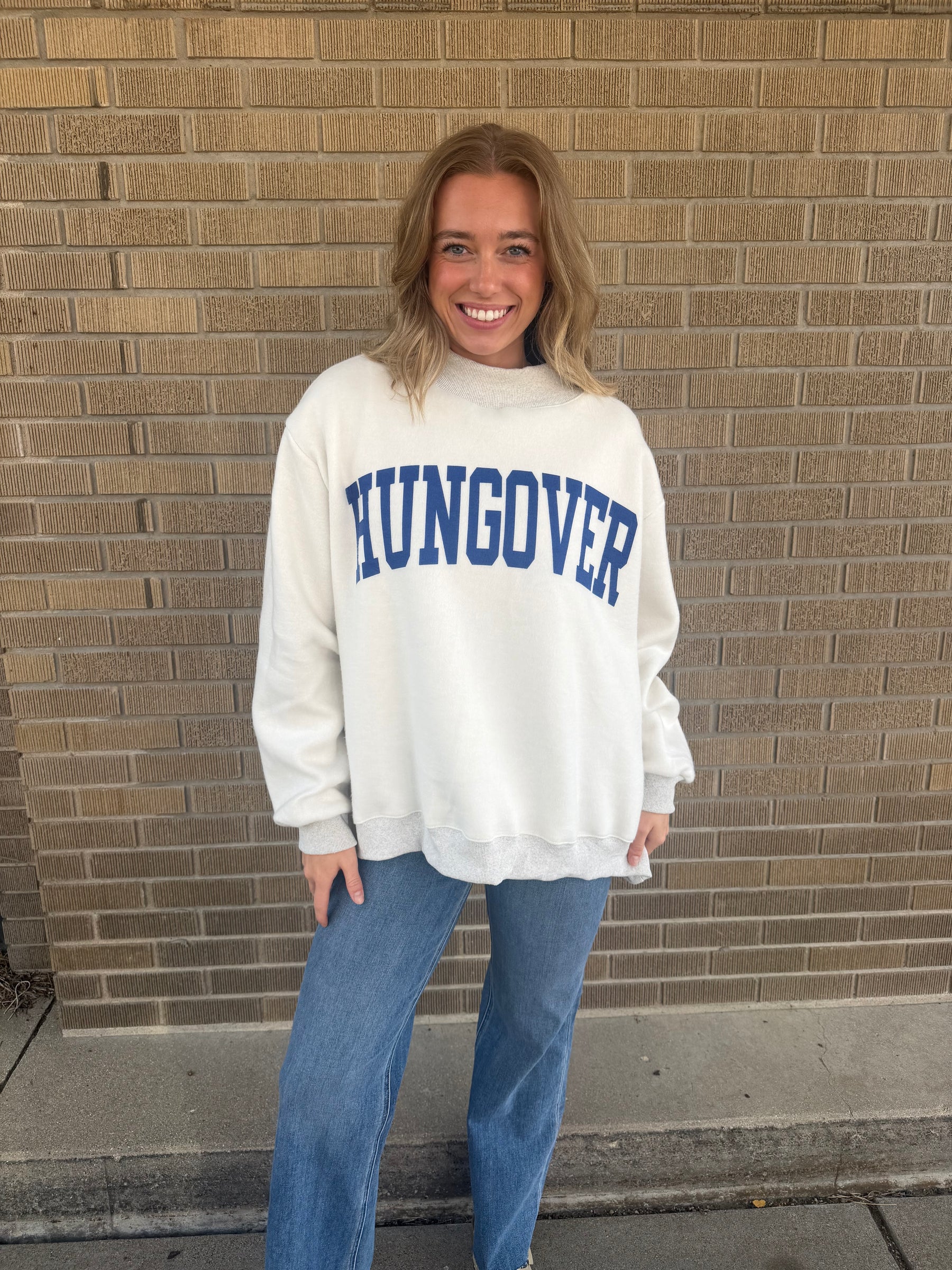 Reversible Mock Neck Sweatshirt- Tequila