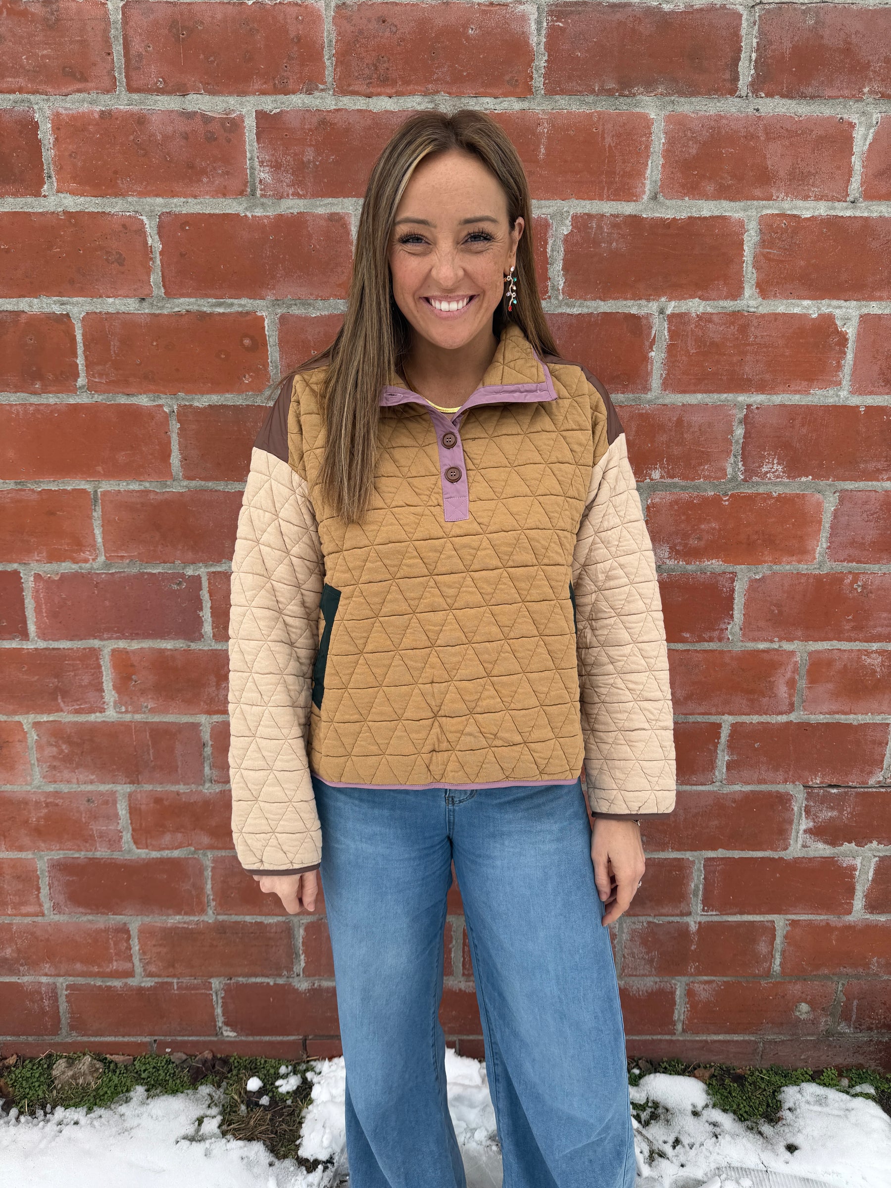 Earth Tones Quilted Sweatshirt