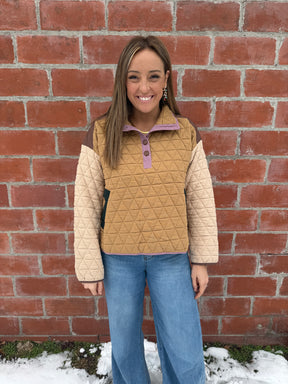 Earth Tones Quilted Sweatshirt