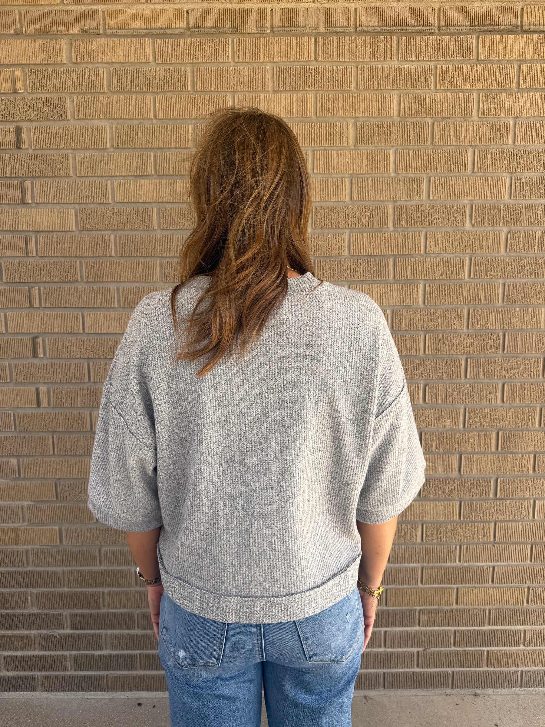 Short Sleeve Cardigan - Gray